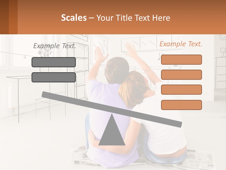 A Couple Sitting On The Floor In Front Of A Drawing PowerPoint Template