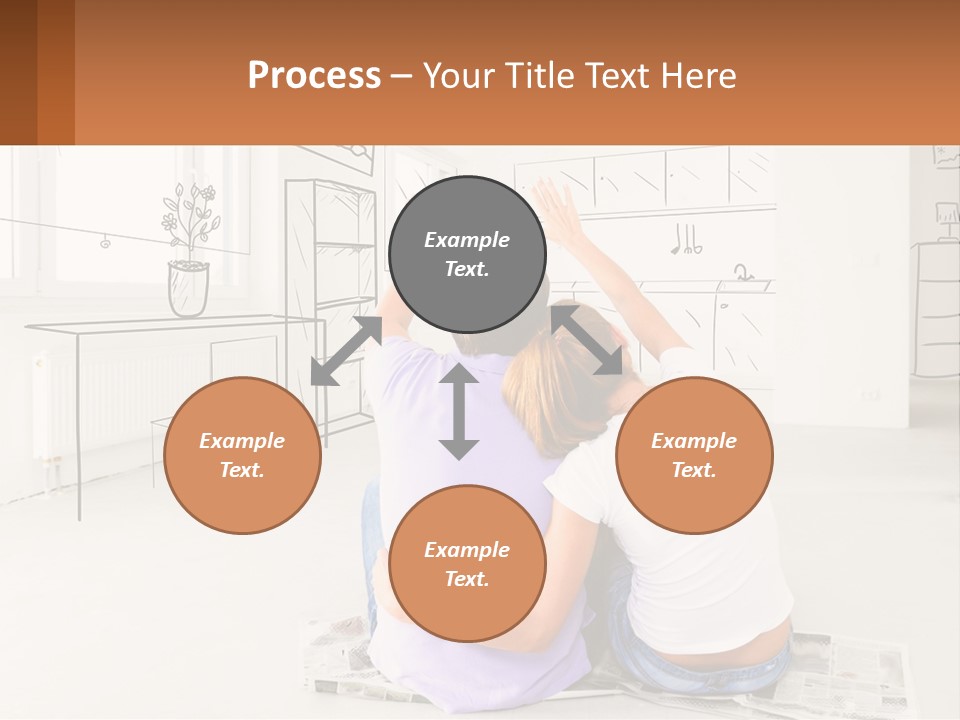 A Couple Sitting On The Floor In Front Of A Drawing PowerPoint Template