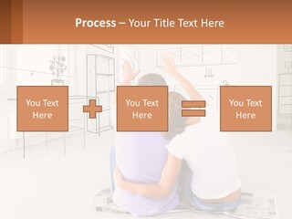 A Couple Sitting On The Floor In Front Of A Drawing PowerPoint Template