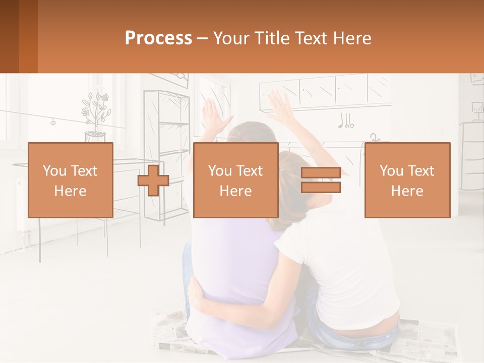 A Couple Sitting On The Floor In Front Of A Drawing PowerPoint Template