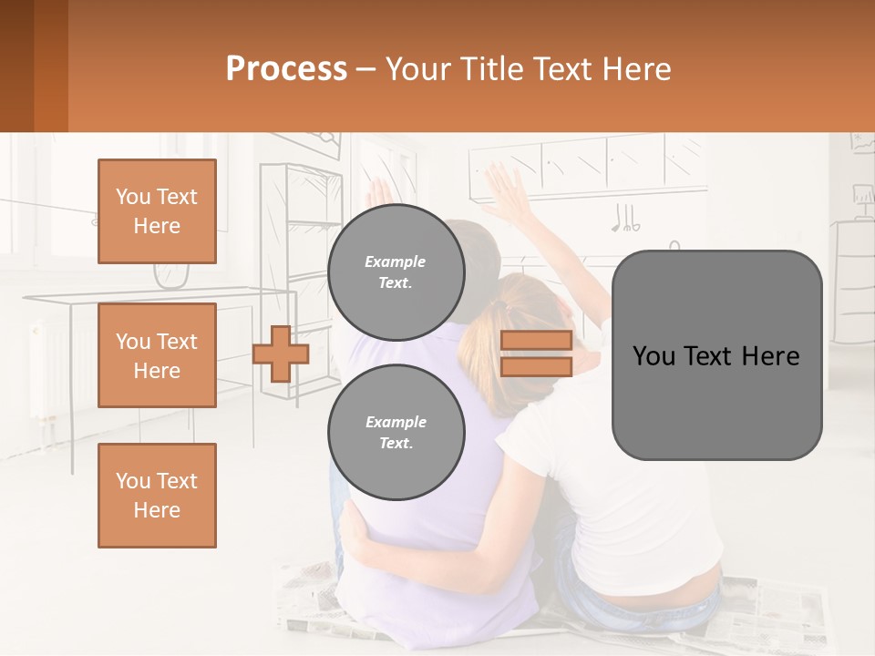 A Couple Sitting On The Floor In Front Of A Drawing PowerPoint Template
