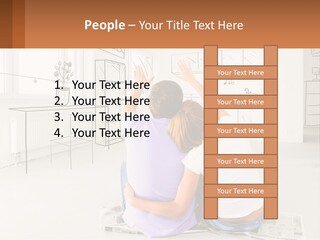 A Couple Sitting On The Floor In Front Of A Drawing PowerPoint Template