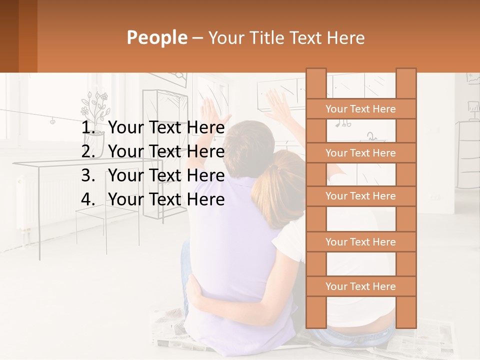 A Couple Sitting On The Floor In Front Of A Drawing PowerPoint Template