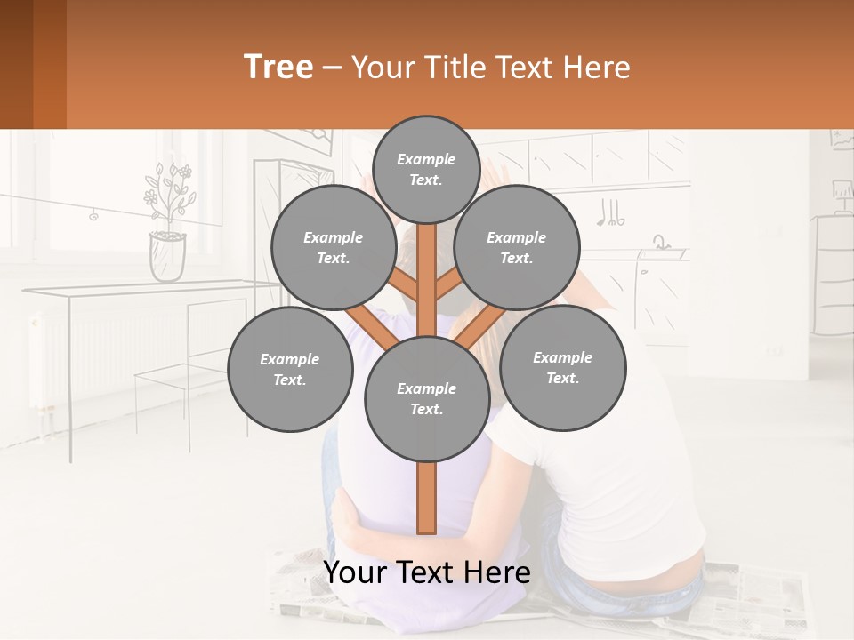 A Couple Sitting On The Floor In Front Of A Drawing PowerPoint Template