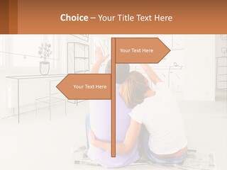 A Couple Sitting On The Floor In Front Of A Drawing PowerPoint Template