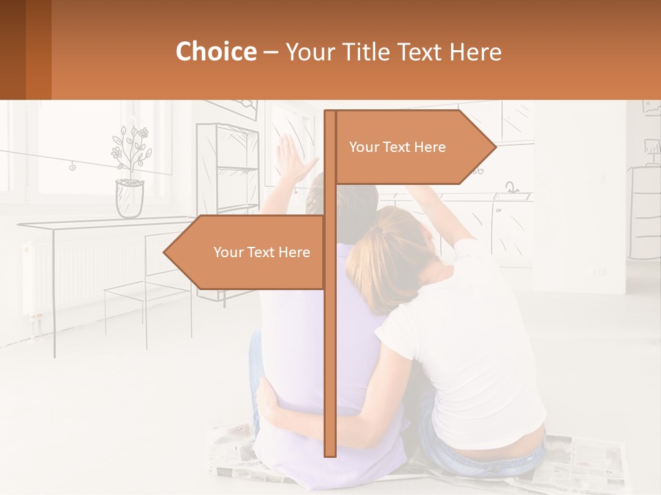 A Couple Sitting On The Floor In Front Of A Drawing PowerPoint Template