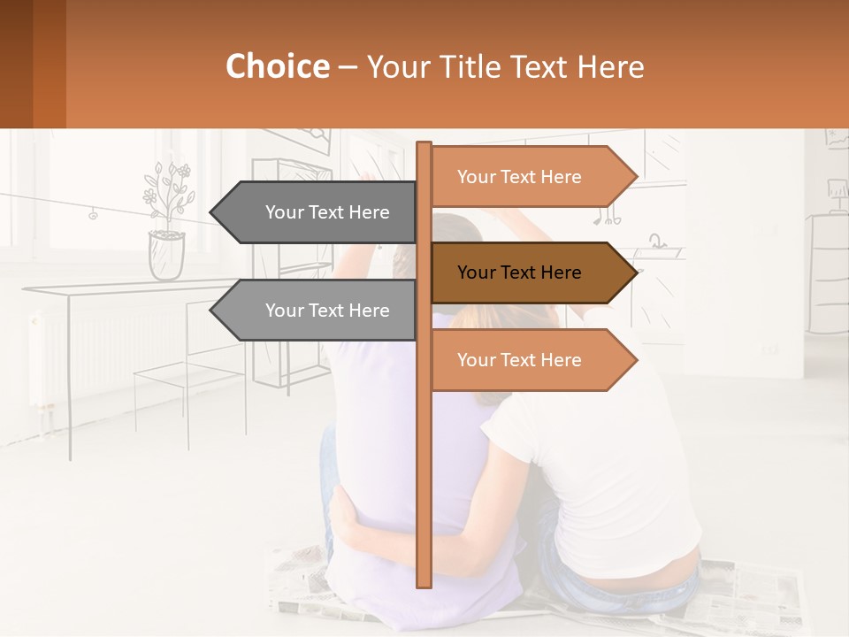 A Couple Sitting On The Floor In Front Of A Drawing PowerPoint Template