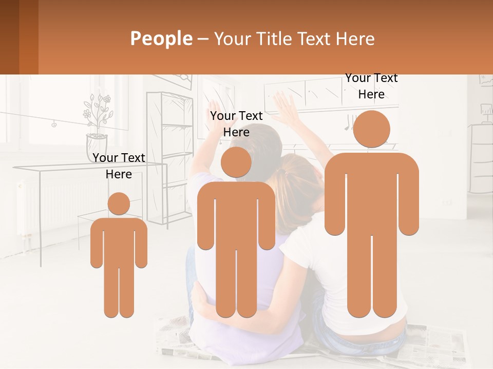 A Couple Sitting On The Floor In Front Of A Drawing PowerPoint Template