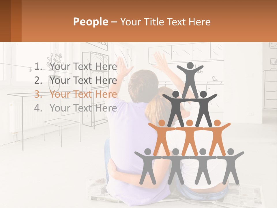 A Couple Sitting On The Floor In Front Of A Drawing PowerPoint Template