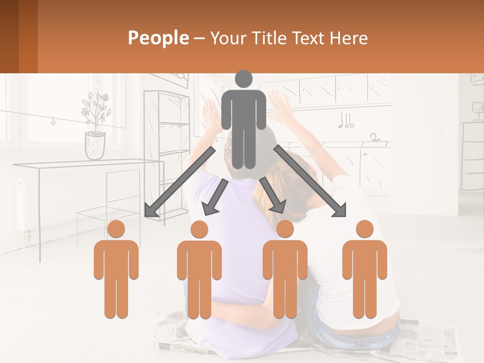 A Couple Sitting On The Floor In Front Of A Drawing PowerPoint Template