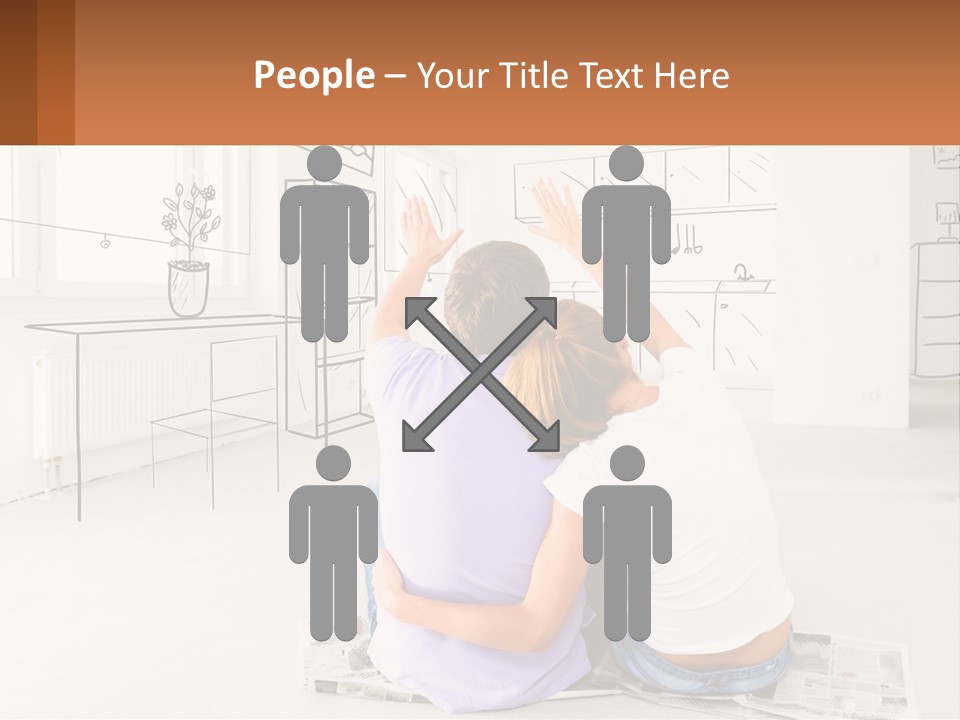 A Couple Sitting On The Floor In Front Of A Drawing PowerPoint Template