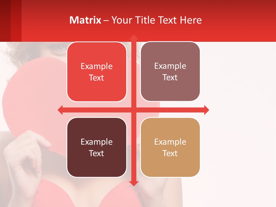 A Woman Holding A Red Heart In Front Of Her Face PowerPoint Template