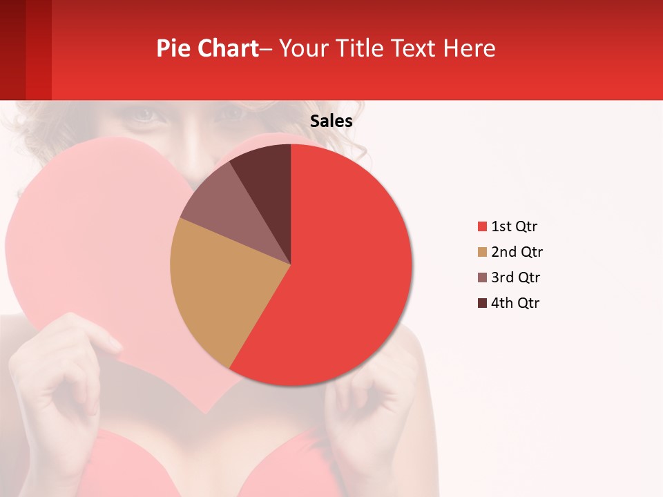 A Woman Holding A Red Heart In Front Of Her Face PowerPoint Template