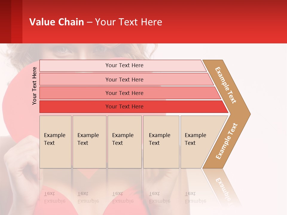 A Woman Holding A Red Heart In Front Of Her Face PowerPoint Template