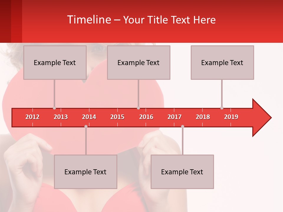 A Woman Holding A Red Heart In Front Of Her Face PowerPoint Template