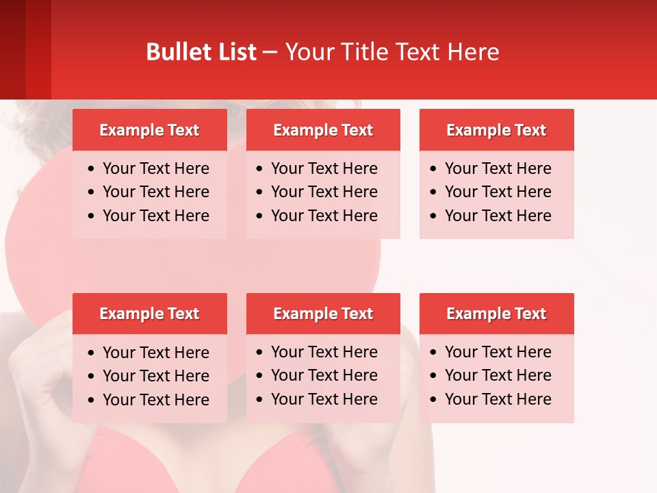 A Woman Holding A Red Heart In Front Of Her Face PowerPoint Template