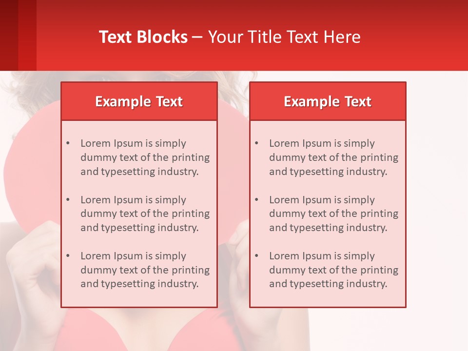 A Woman Holding A Red Heart In Front Of Her Face PowerPoint Template