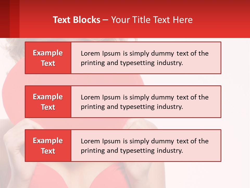 A Woman Holding A Red Heart In Front Of Her Face PowerPoint Template