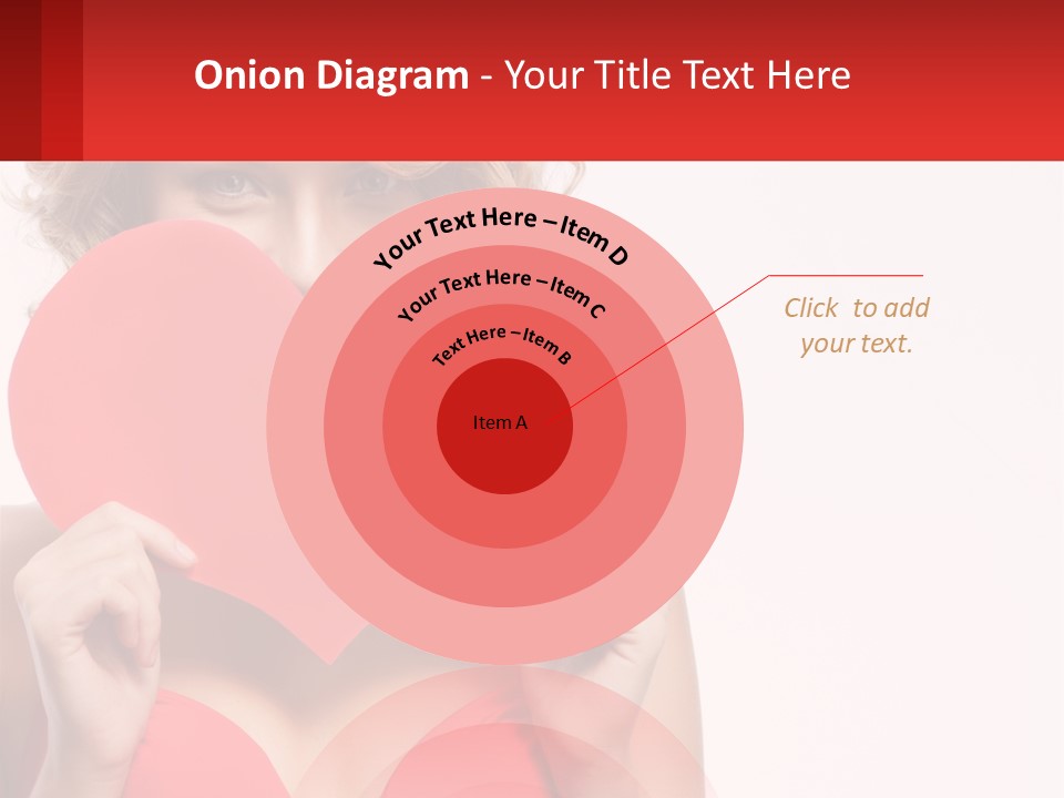 A Woman Holding A Red Heart In Front Of Her Face PowerPoint Template