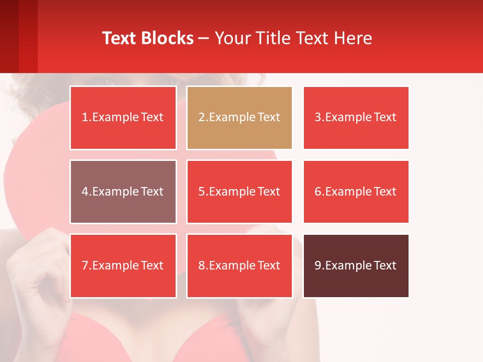 A Woman Holding A Red Heart In Front Of Her Face PowerPoint Template