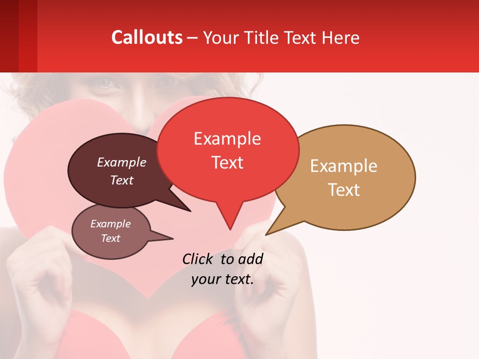 A Woman Holding A Red Heart In Front Of Her Face PowerPoint Template