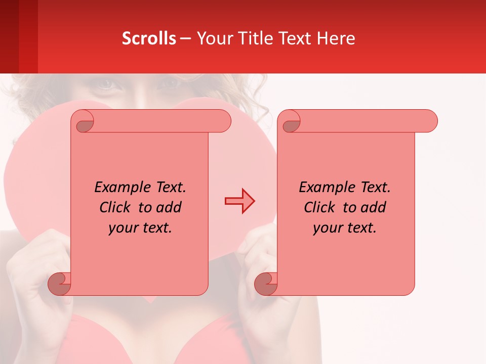 A Woman Holding A Red Heart In Front Of Her Face PowerPoint Template