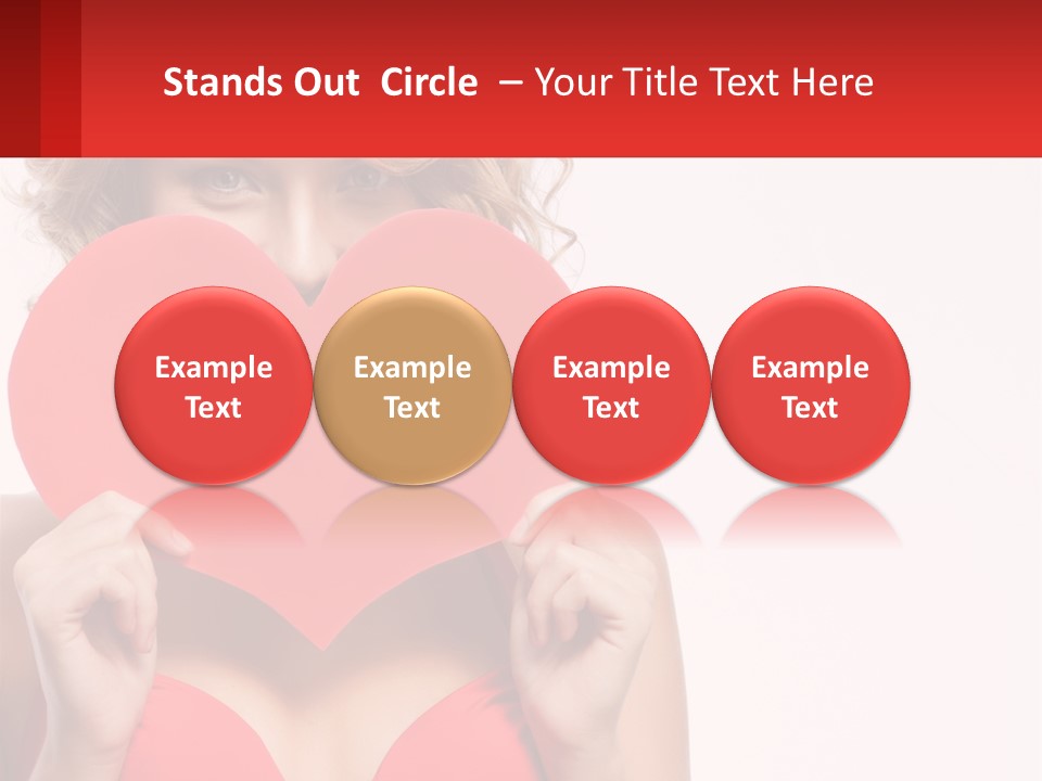 A Woman Holding A Red Heart In Front Of Her Face PowerPoint Template