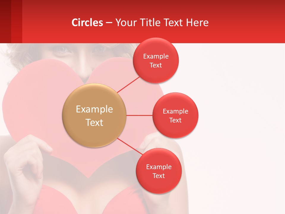 A Woman Holding A Red Heart In Front Of Her Face PowerPoint Template