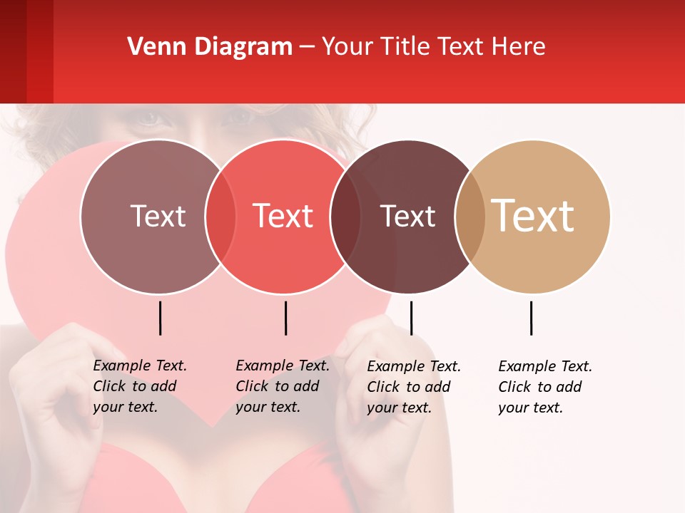 A Woman Holding A Red Heart In Front Of Her Face PowerPoint Template