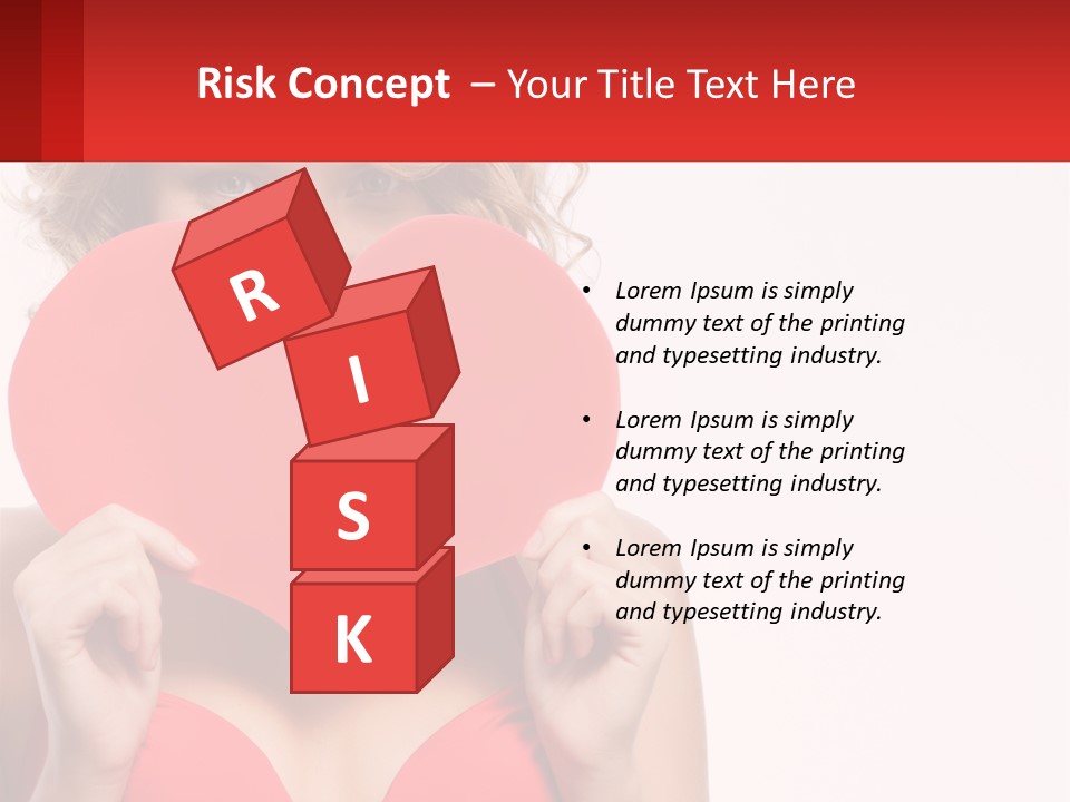 A Woman Holding A Red Heart In Front Of Her Face PowerPoint Template