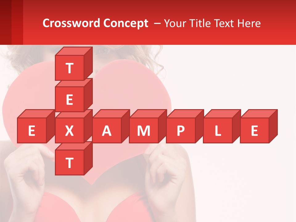 A Woman Holding A Red Heart In Front Of Her Face PowerPoint Template