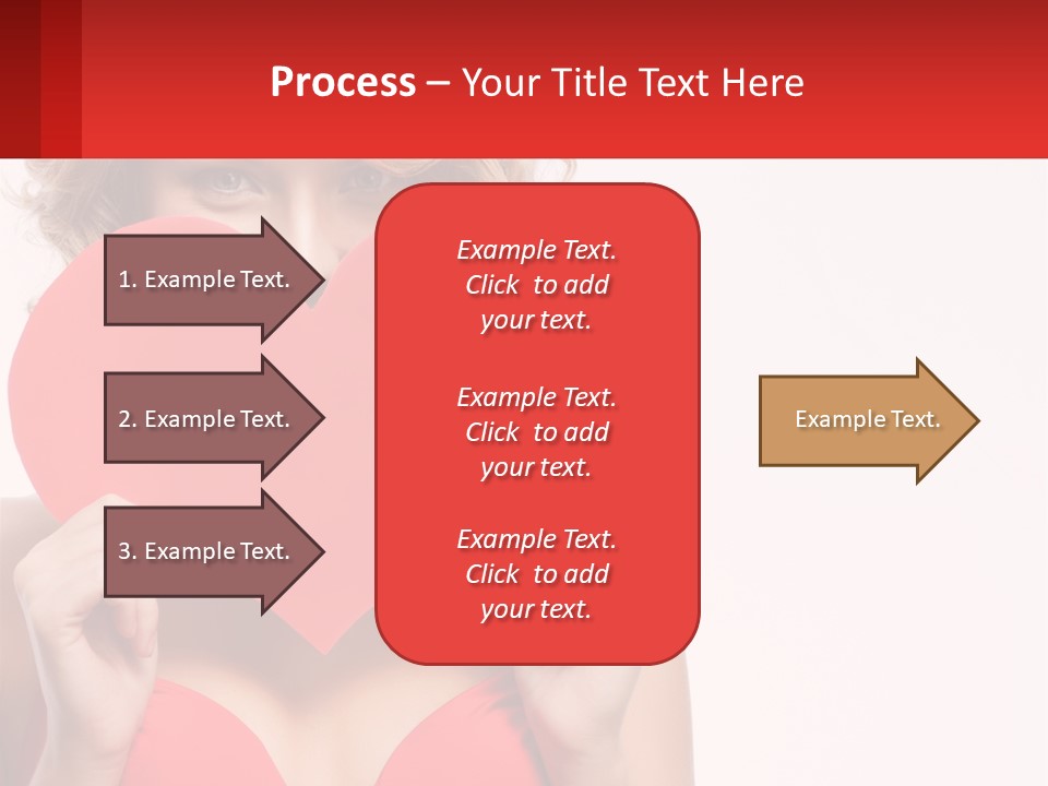 A Woman Holding A Red Heart In Front Of Her Face PowerPoint Template