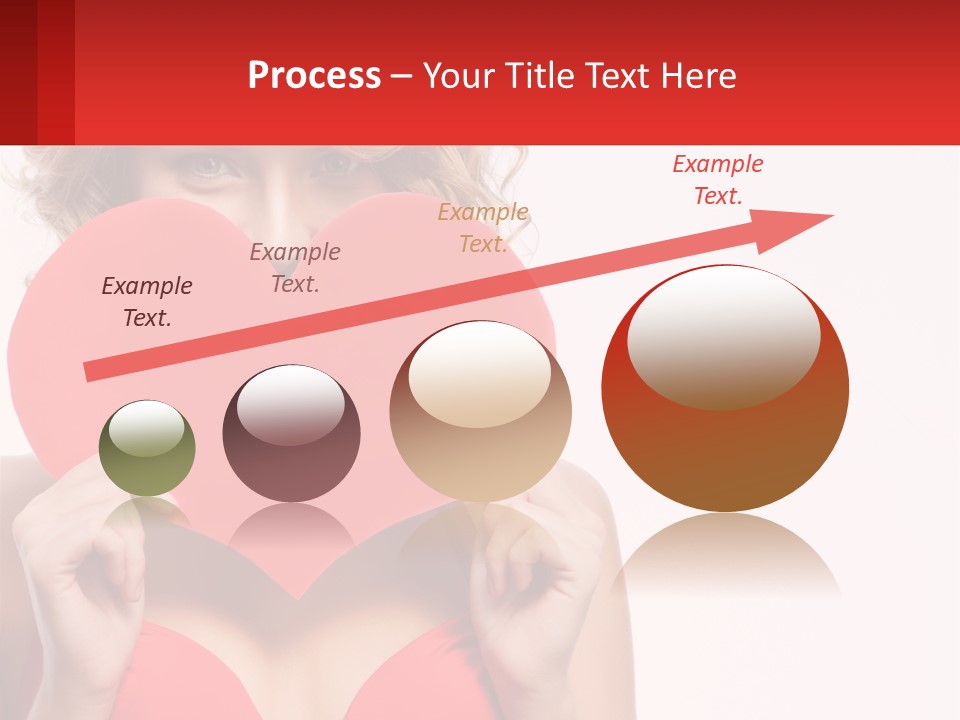 A Woman Holding A Red Heart In Front Of Her Face PowerPoint Template
