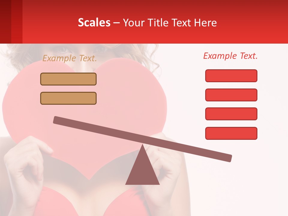 A Woman Holding A Red Heart In Front Of Her Face PowerPoint Template
