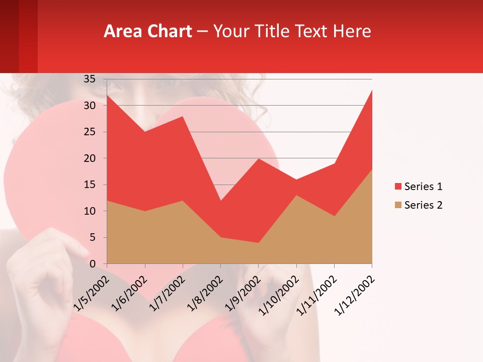 A Woman Holding A Red Heart In Front Of Her Face PowerPoint Template