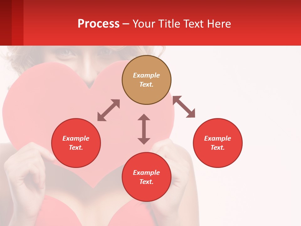 A Woman Holding A Red Heart In Front Of Her Face PowerPoint Template