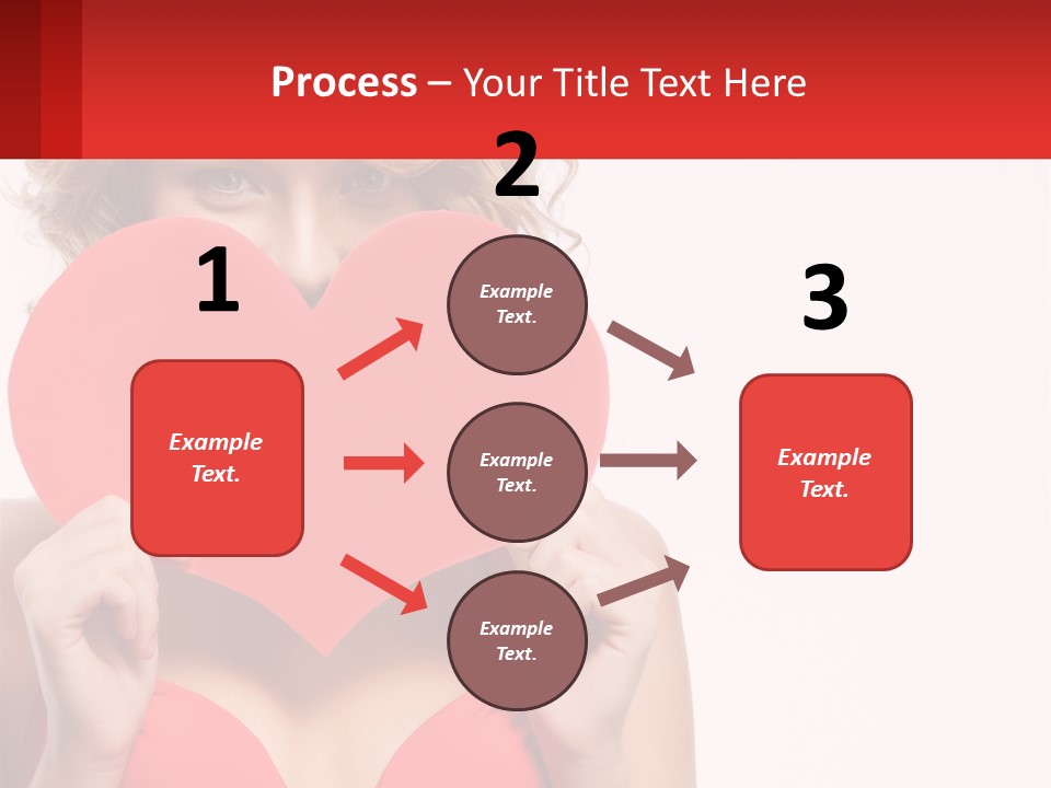 A Woman Holding A Red Heart In Front Of Her Face PowerPoint Template