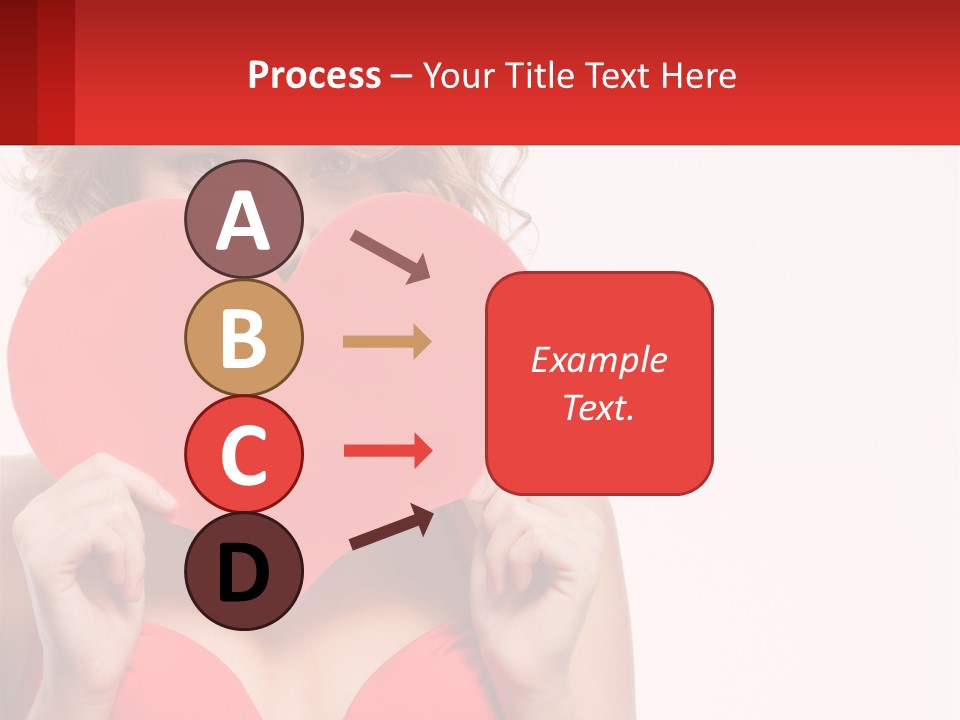 A Woman Holding A Red Heart In Front Of Her Face PowerPoint Template