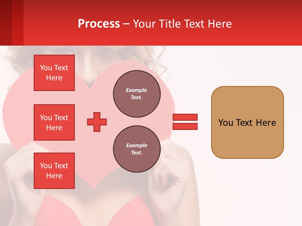 A Woman Holding A Red Heart In Front Of Her Face PowerPoint Template