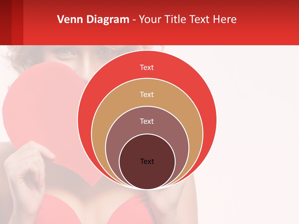 A Woman Holding A Red Heart In Front Of Her Face PowerPoint Template