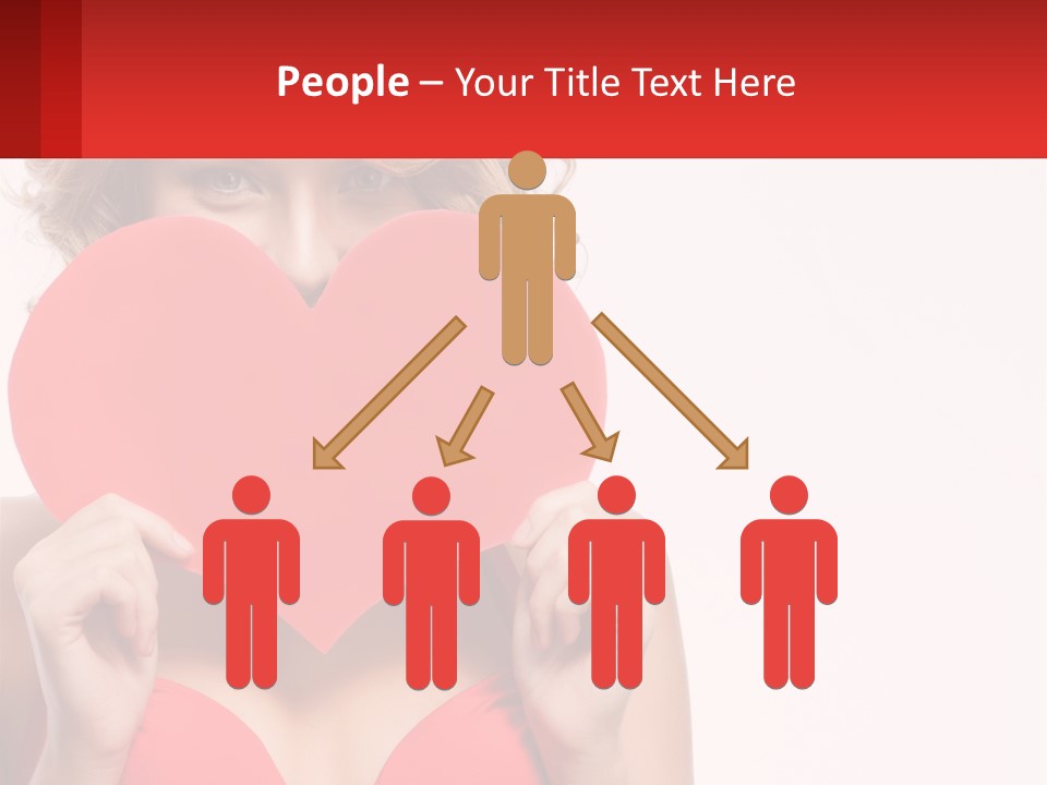 A Woman Holding A Red Heart In Front Of Her Face PowerPoint Template