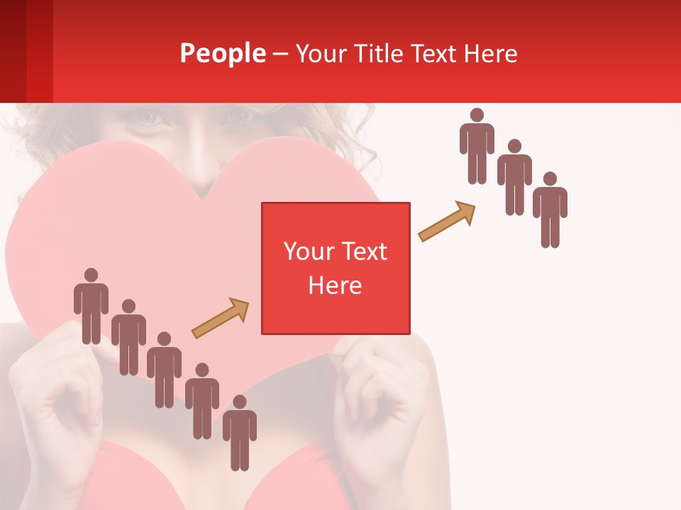 A Woman Holding A Red Heart In Front Of Her Face PowerPoint Template