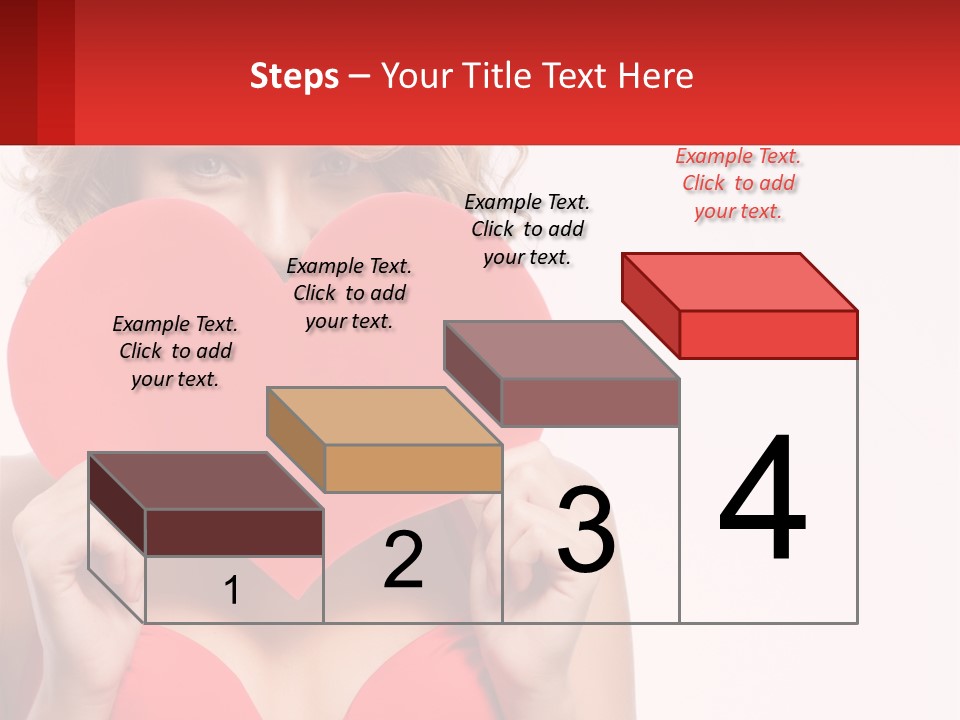 A Woman Holding A Red Heart In Front Of Her Face PowerPoint Template