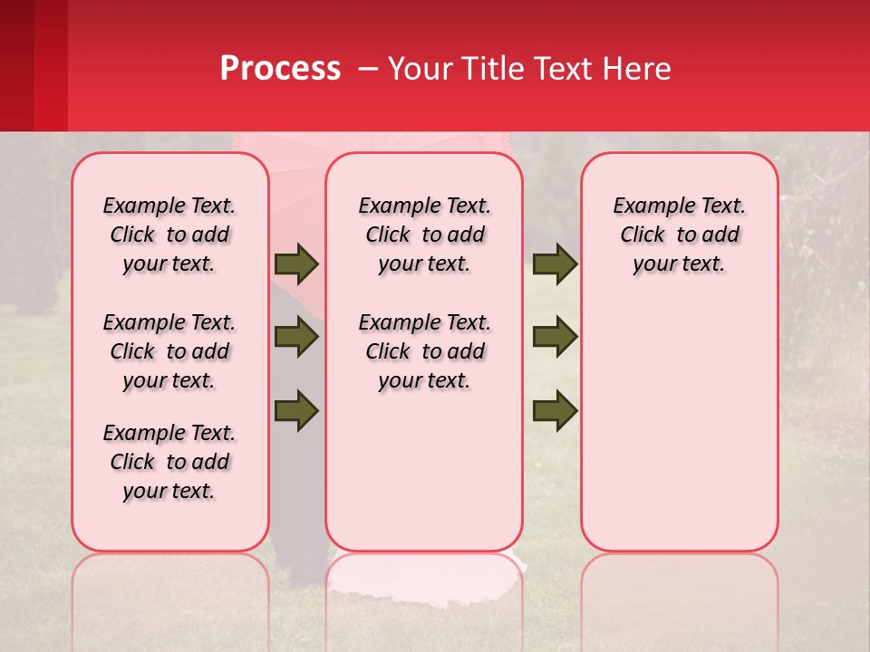 A Bride And Groom Holding A Red Umbrella PowerPoint Template