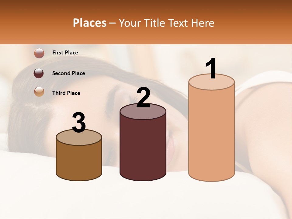 A Woman Sleeping On A Bed With Her Eyes Closed PowerPoint Template