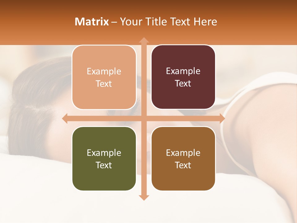 A Woman Sleeping On A Bed With Her Eyes Closed PowerPoint Template