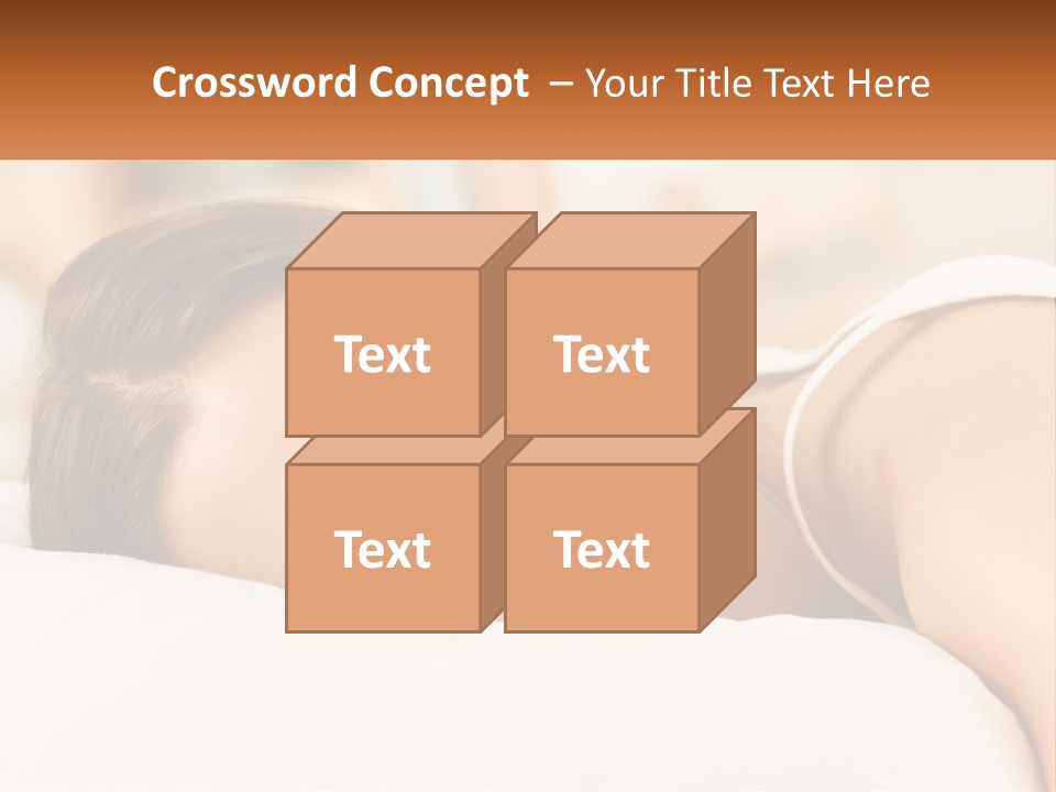 A Woman Sleeping On A Bed With Her Eyes Closed PowerPoint Template