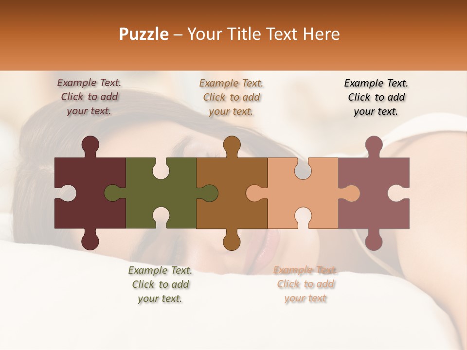 A Woman Sleeping On A Bed With Her Eyes Closed PowerPoint Template