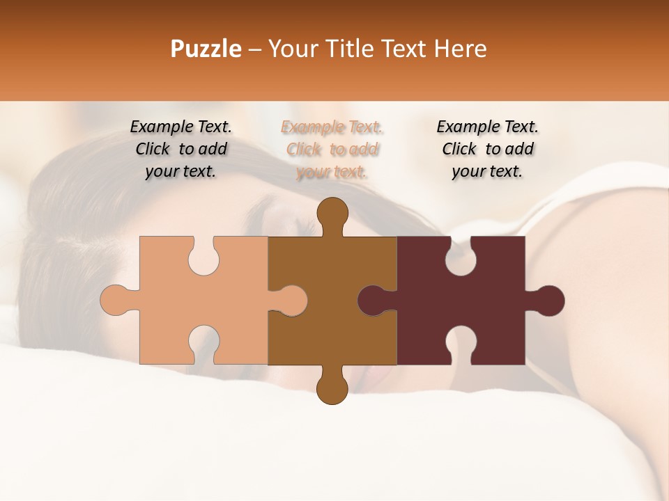 A Woman Sleeping On A Bed With Her Eyes Closed PowerPoint Template