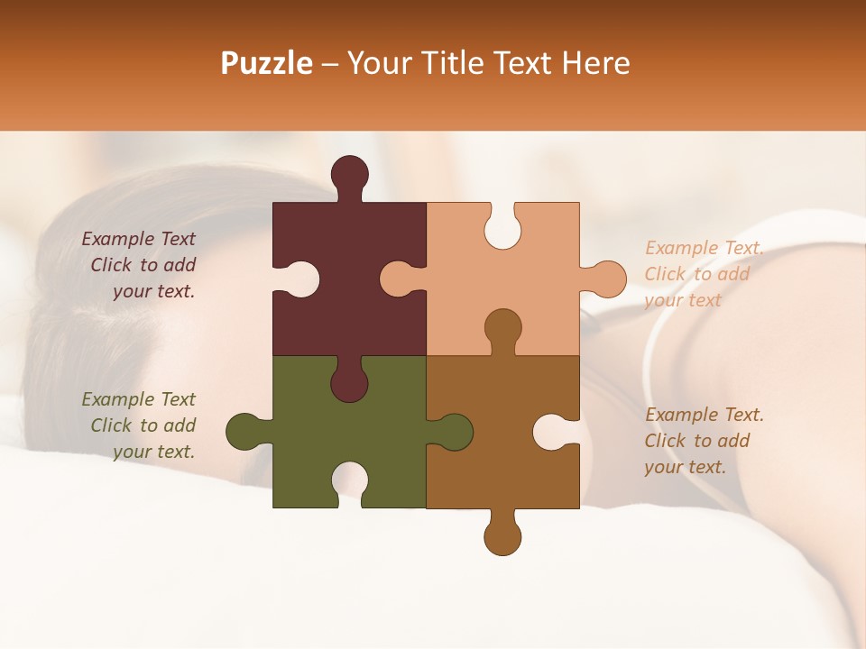 A Woman Sleeping On A Bed With Her Eyes Closed PowerPoint Template